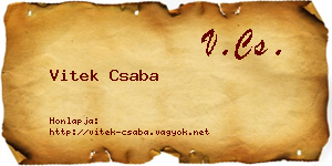 Vitek Csaba névjegykártya