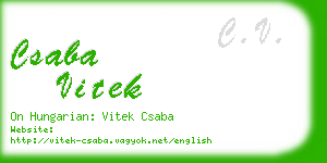 csaba vitek business card